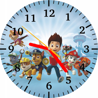 Hodiny do detskej izby - Nástenné hodiny. Psie hliadky. Paw Patrol. 28cm