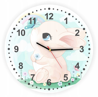 Hodiny do detskej izby - Detské hodiny zajačik Bunny Cab Eco