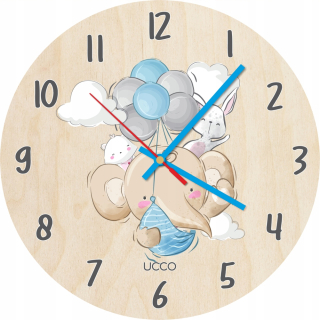 Hodiny do detskej izby - Nástenné hodiny 30 cm Balloons slon Baby Rabbit