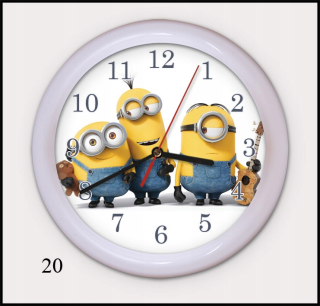 Hodiny do detskej izby - Nástenné hodiny Minions pre darček pre deti 24 hodín
