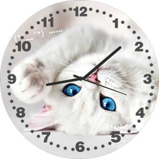 Hodiny do detskej izby - Nástenné hodiny pre deti mačka mačiatko mačiatko !!!