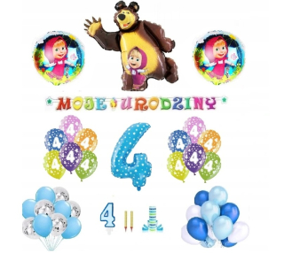 Balóny na párty - Sada 4 narodeniny štvrté Balloons Masha Masha