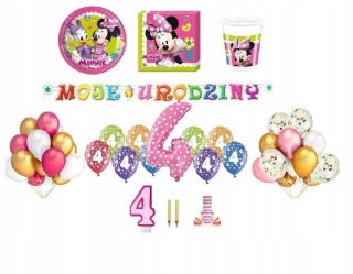 Balóny na párty - Sada 4 narodeniny štvrté Balloons Mouse Minnie