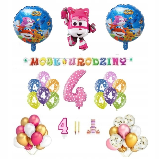 Balóny na párty - Sada 4 narodenín Super Wings Frunia