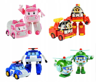 Rozprávkové autíčko - Sada 4 figúrok Robocar auto Poli Amber Helly