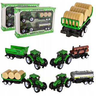 Traktor - Súbor 4 traktorov s rôznymi prívesmi 8in1