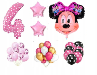 Balóny na párty - Sada myš balóny Minnie 4. narodeniny štvrté