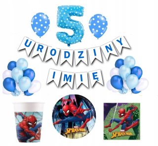 Sada Spider Man Spider-Man 5 narodeniny balóniky