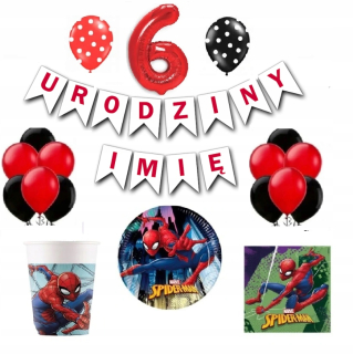 Balóny na párty - Spider Man Sada 6 narodeninových balónov Spider-Man