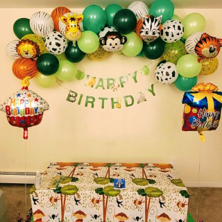 Sada narodenín dekorácií. Živočícha. Balloons
