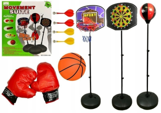 Súprava 3in1 športových hier Basketbal Darts Box