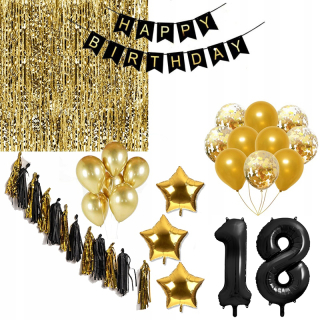 Balóny na párty - Kit najlepšie k narodeninám 18 čiernu oponou Balloons