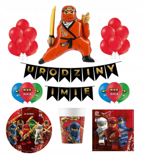 Sada Lego Ninjago narodenín dekorácie + názov