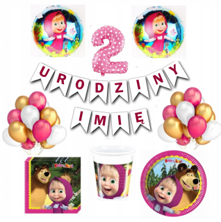 Balóny na párty - Masha set a medveď Máša Second 2 Birthday