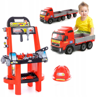 Detská dielňa - Mechanik sada s náradím + voze Volvo