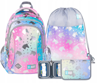 Školský batoh - Batoh set ceruzky vrecka Ombre Unicorn Unico