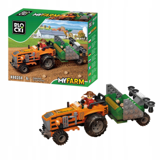 Súprava Traktor so sejačkou Bloky BLOCKS MyFarm 143 prvkov pre deti 6