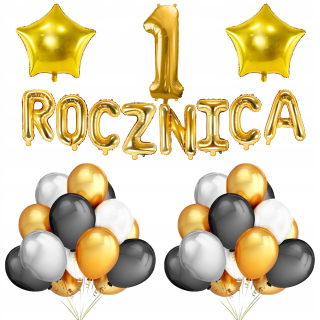 Balóny na párty - Dekorácia set 1 výročia Fóliové balóniky