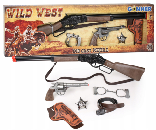 Pištoľ pre deti - KIT Kowboya 5w1 brokovnice revolver Gonher 498/0