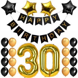 Balóny na párty - A 30-dielny narodeniny set 30 Balóny 30 zlotých