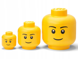 Nádoby na LEGO - Sada nádobiek LEGO hlavy Boy Yellow 3 ks.