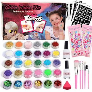 Set flitrových trblietavých tetovaní 170 XXL šablón