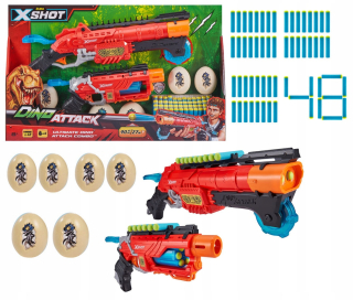 Detská zbraň - Zuu X-Shot Dino útok 2xKarabin 48 šípky vajcia
