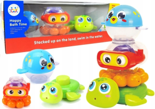 Hračka do vody - Kúpanie zvierat Thermorncase Turtle ryba 3 el