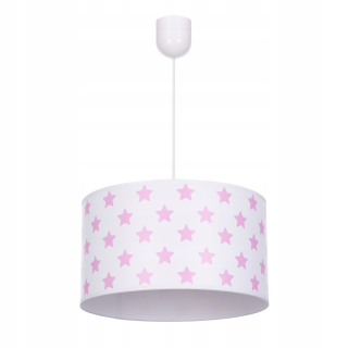 Luster do detskej izby - Detský lustre Ružové hviezdy na bielom 0203