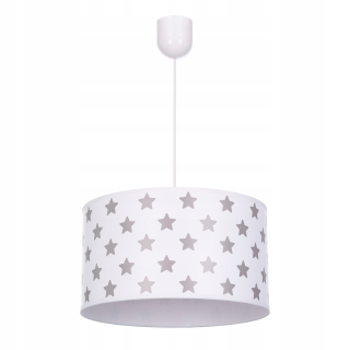 Luster do detskej izby - Detský luster sivé hviezdy na bielom 0202