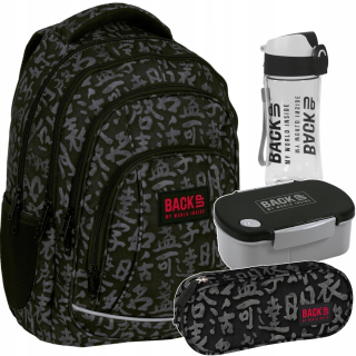 Viackomorový školský batoh Backup čierny, Odtiene sivej a striebornej, Multicolor 26 l