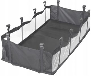 Cestovná postieľka Moolino 60 x 120 cm odtiene sivej a striebornej