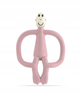 Silikónové ortodontické hryzátko Matchstick Monkey, odtiene ružovej