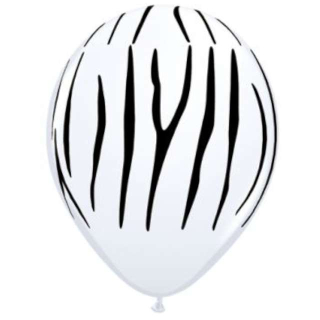 Balóny na párty - Balóny pruhované zebra pastel biela zvieratá x25