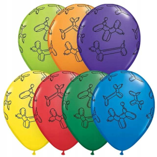 Balóny na párty - Balóniky mix farieb balón psov zvieratá x 25
