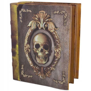 Dekorácie Book desivé Book lebka s Hand