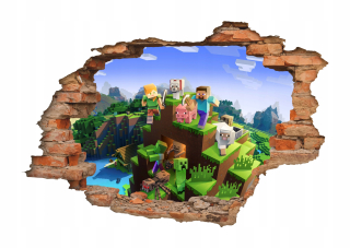 Nálepka na stenu s dierovým 3D efektom pre detskú počítačovú hru pre bábätko