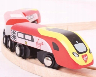 Dráha pre deti, stavebnica - Drevený front Pendolino Virgin Bigjigs
