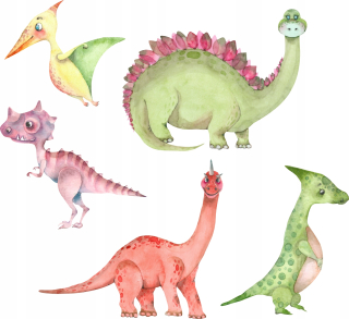 Detské samolepky na stenu - Veľké samolepky set detské nástenné dinosaurov m