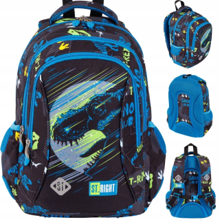 ST.RIGHT viackomorový školský batoh, čierny, Odtiene modrej, Multicolor, 20 l