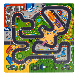penová podložka PUZZLE - AUTOTRAŤ + auto