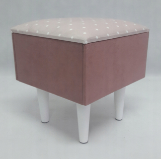 Detský sedací vak - pufa - Detský Pouf / 30 cm / Dot vzor na ružovej