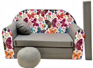 Pohovka Welox SWM 98 x 170 cm, zamat, odtiene sivej