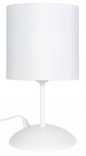 Stolná nočná lampa s tienidlom do spálne, biele tienidlo