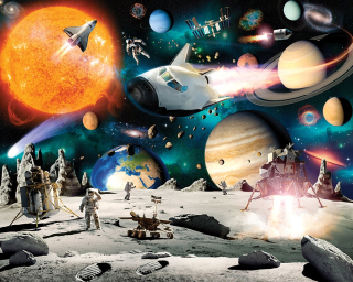 Tapeta do detskej izby - tapeta COSMOS planéty slnečná sústava fototapeta