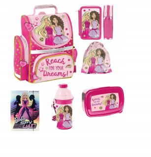 Aktovka, školská taška - Barbie Schoolbag ceruzka Puzdro Bedon Bucket