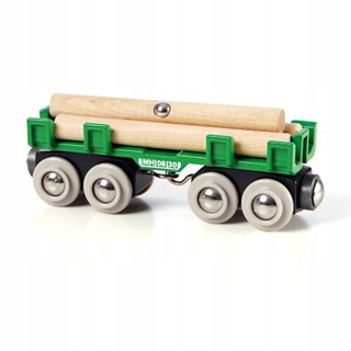 Dráha pre deti, stavebnica - Veligo Brio 33696 Wagon s dreveným frontím