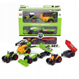 Kombajn pre deti - Set 2x Traktor kombinovať metal 3x stroj resork