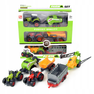 Set 2x Traktor METAL 4 STROJE RESERAKA FARMER