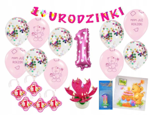 Balóny na párty - Sada balónikov za rok prvé narodeniny 1